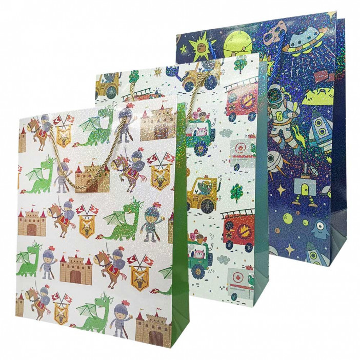 Пакет ЛЮКС Детский ассорти голограмма размер 26*32*12см