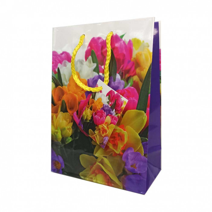 Пакет ламинированный Цветы 14*20*7см 