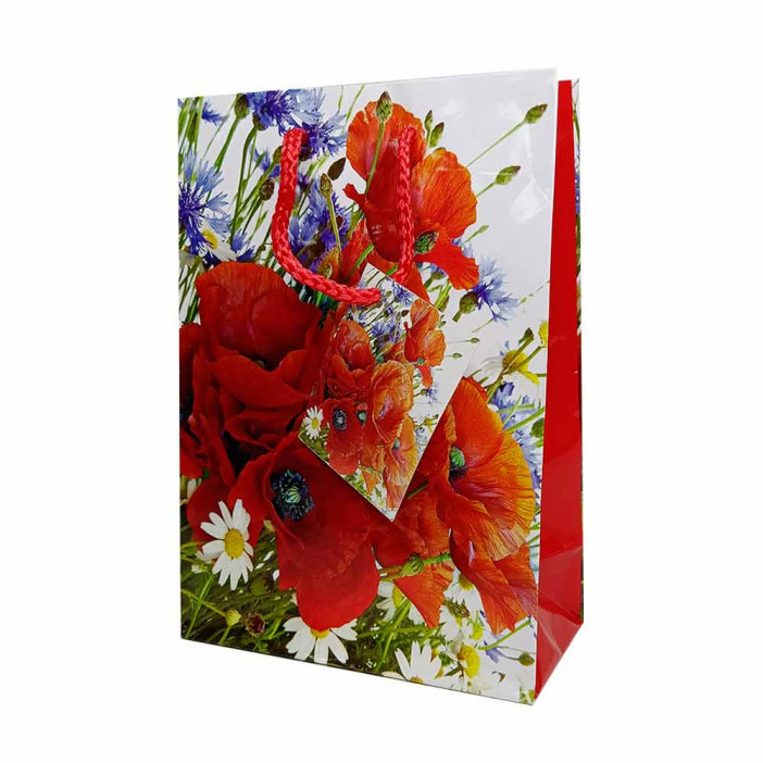 Пакет ламинированный Цветы 14*20*7см 