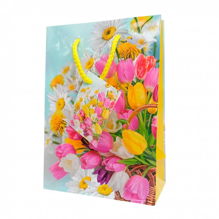 Пакет ламинированный Цветы 14*20*7см 