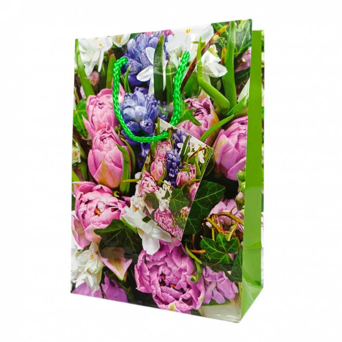 Пакет ламинированный Цветы 14*20*7см 