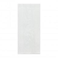 Пакет бумажный белый жиростойкий с плоским дном размер 25*10*4см уп 10шт