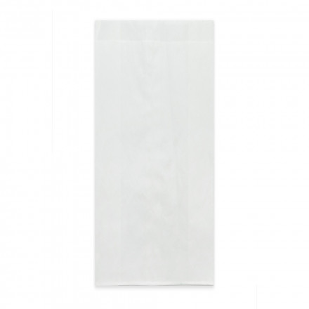Пакет бумажный белый жиростойкий с плоским дном размер 25*10*4см уп 10шт