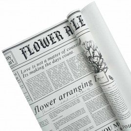 Пленка в рулоне матовая Ботаника белая размер 58см*10м 65мкм