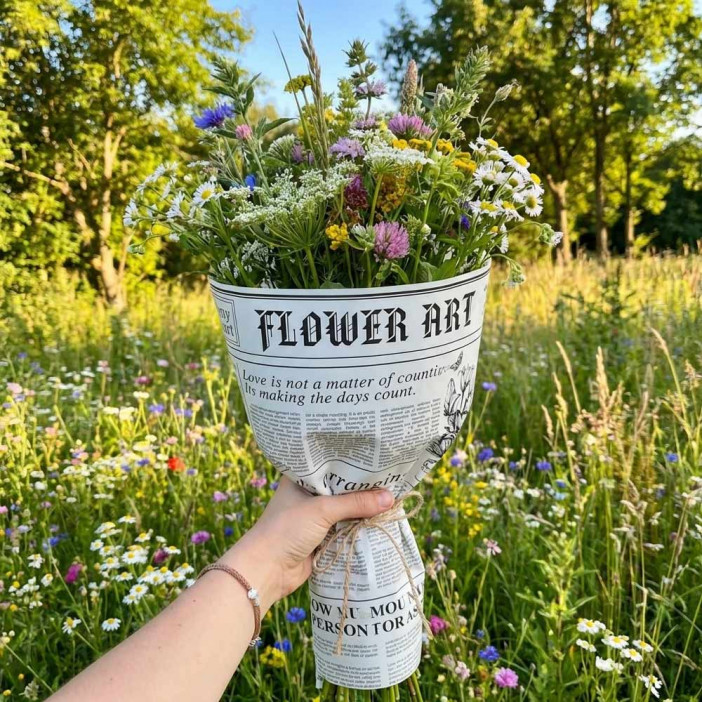 Пленка в рулоне матовая Ботаника белая размер 58см*10м 65мкм