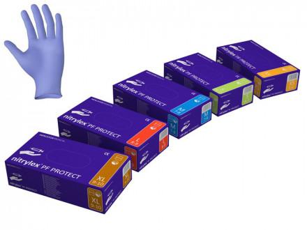 Перчатки нитрил Nitrylex Protect фиолетовые 100 пар S, M, L