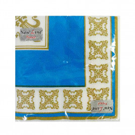 Салфетки бумажные с рисунком Верона синяя 33*33см 2-х слойные 20шт