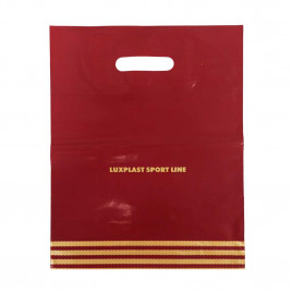 Пакет с вырубной ручкой Спортлайн бордо 30*37см 95мкм 50шт