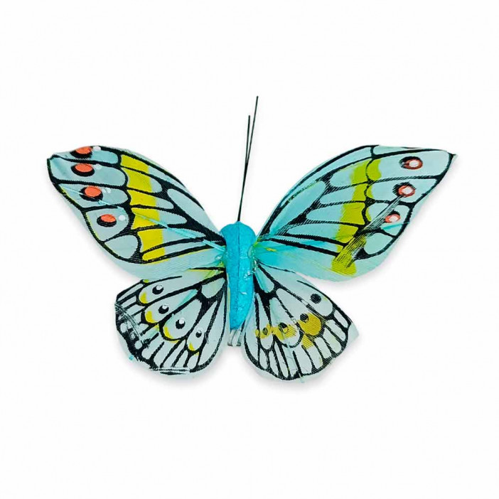 Бабочка на прищепке голубая размер 8см