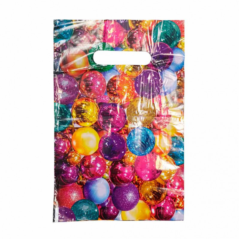 Пакет вырубной ПВД Разноцветные шары 20*30см 35 мкм 100шт