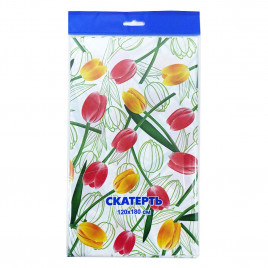 Скатерть одноразовая 120*180см Тюльпаны