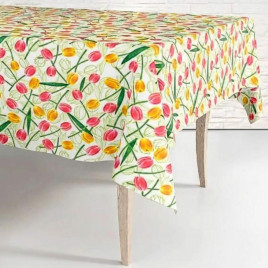 Скатерть одноразовая 120*180см Тюльпаны