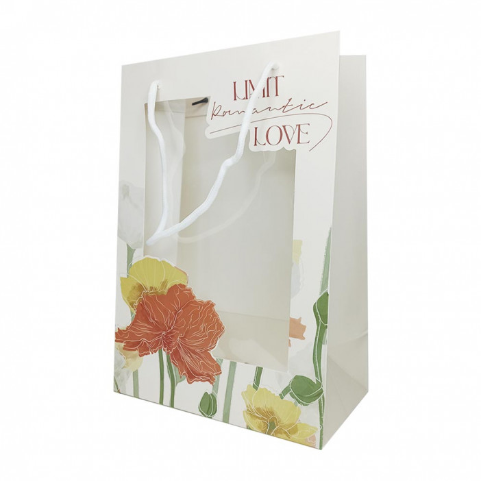 Пакет ЛЮКС Флора с окном размер 24*14*35см