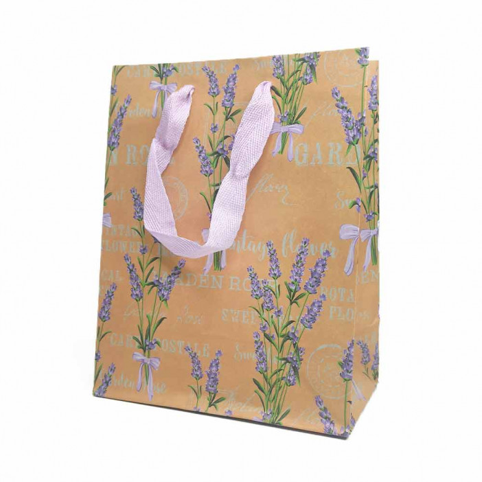 Пакет крафт Цветы размер 18*23*10см