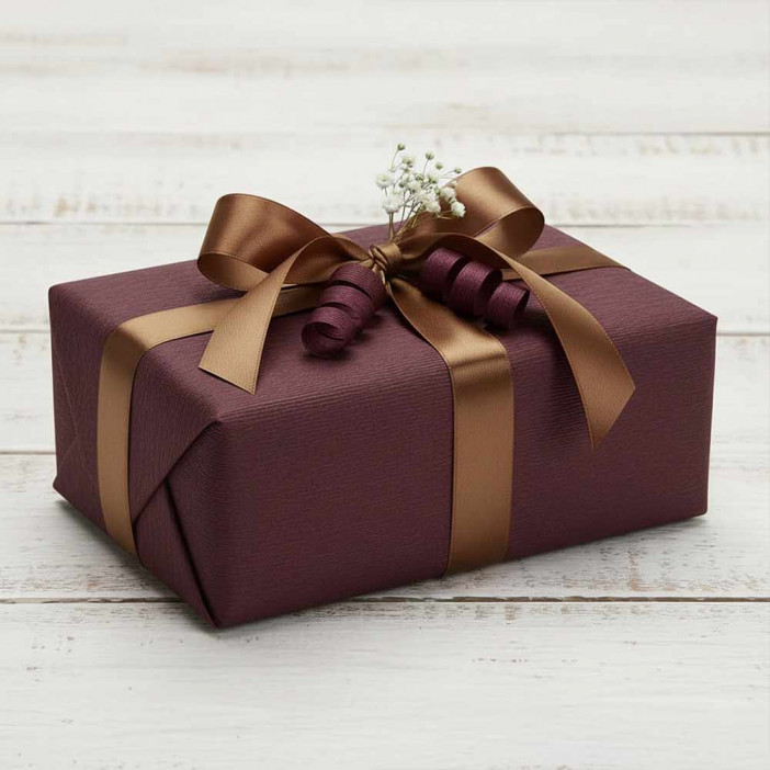 Бумага рельефная двухцветная шоколад/бежевый размер 50см*5м 