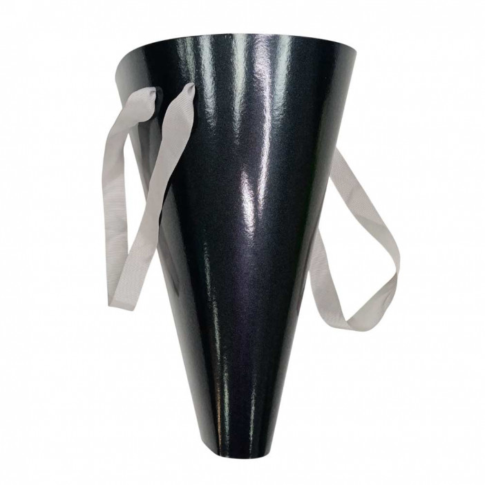 Плайм-пакет для цветов Глянец черный размер D-17см Н-29см