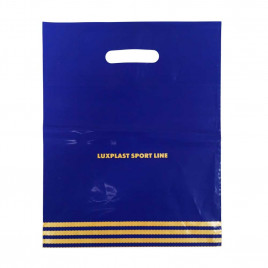Пакет с вырубной ручкой Спортлайн синий 30*37см 95мкм 50шт