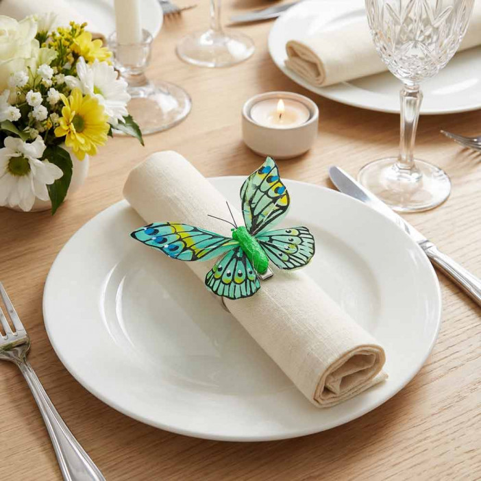 Бабочка на прищепке зеленая размер 8см