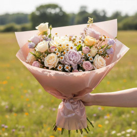 Пленка в рулоне гласс полупрозрачная кремовая размер 58см*10м 45мкм