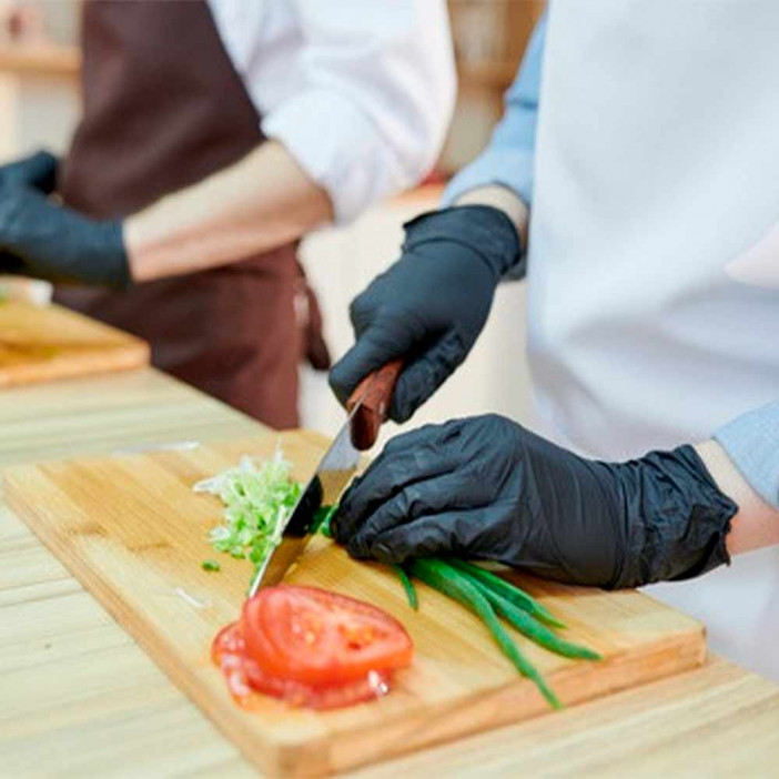 Перчатки нитриловые Nitrylex PF черные 50 пар S