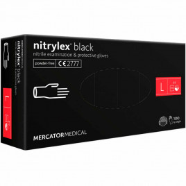 Перчатки нитриловые Nitrylex PF черные 50 пар S