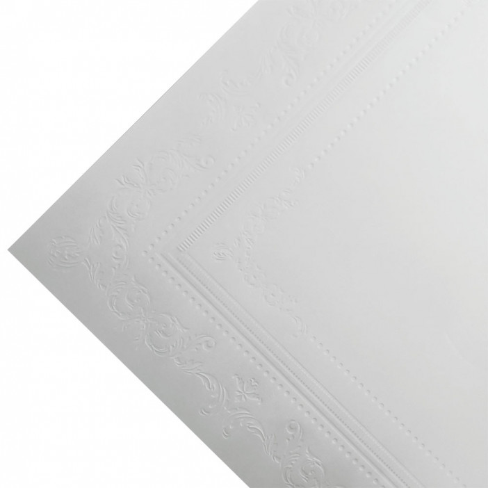 Бумага тисненая Барокко белая размер листа 53см*53см