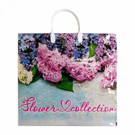 Пакет с пластмассовыми ручками 36*40см Цветочная коллекция 10шт