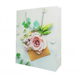Пакет ЛЮКС Конверт с цветами 3D размер 26*32*12см