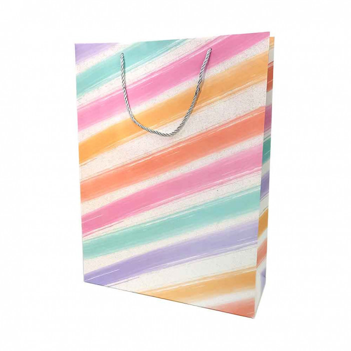 Пакет ЛЮКС Радуга с блеском размер 26*32*12см