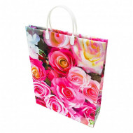 Пакет сумка размер 32*40см Букет розовых роз
