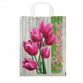 Пакет с петлевой ручкой Тюльпаны 28*34см 60мкм 50шт