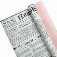 Пленка в рулоне матовая Ботаника светло-розовая размер 58см*10м 65мкм