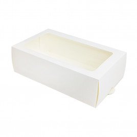 Коробка под макаруны 12шт с окном белая размер 180*110*55мм уп 10шт