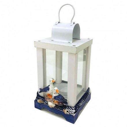 Лампа подсвечник Морская серия с двумя птицами размер 10*20см