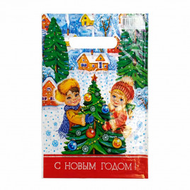 Пакет вырубной ПВД Дети у елки 20*30см 35 мкм 100шт