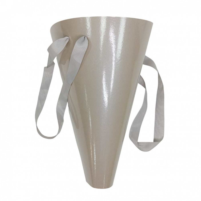 Плайм-пакет для цветов Глянец светло-серый размер D-17см Н-29см