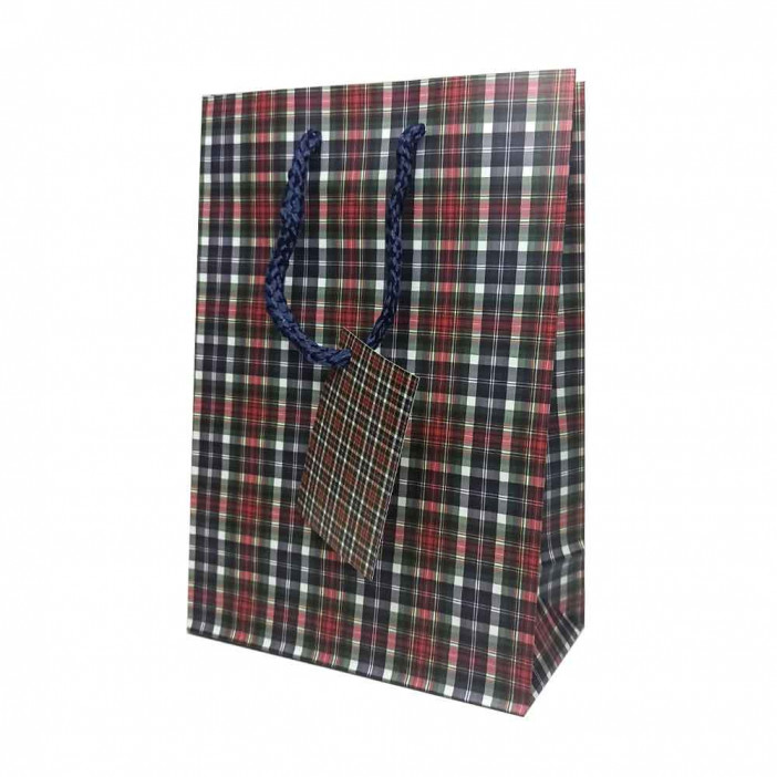 Пакет матовый бумажный МЭН+клетка размер 14*20*10см