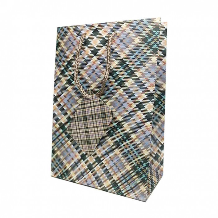 Пакет матовый бумажный МЭН+клетка размер 14*20*10см