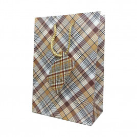 Пакет матовый бумажный МЭН+клетка размер 14*20*10см