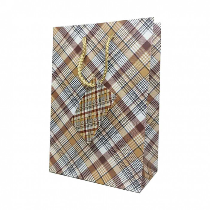 Пакет матовый бумажный МЭН+клетка размер 14*20*10см