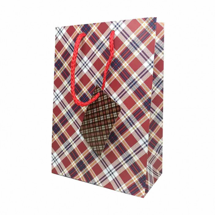 Пакет матовый бумажный МЭН+клетка размер 14*20*10см