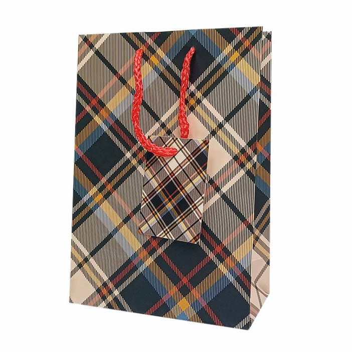 Пакет матовый бумажный МЭН+клетка размер 14*20*10см