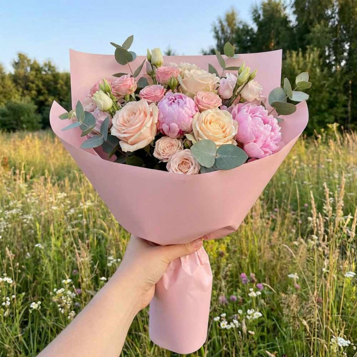 Пленка в рулоне Жемчужина светло-розовая размер 58см*10м 65мкм