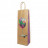Пакет бумажный крафт под бутылку Ягоды и фрукты с крученой ручкой размер 12*8*33см