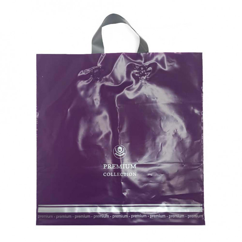 Пакет с петлевой ручкой Премиум коллекшн фиолетовый 40*40см 100мкм 25шт