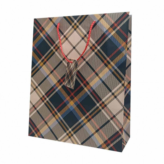 Пакет матовый бумажный МЭН+клетка размер 26*32*10см