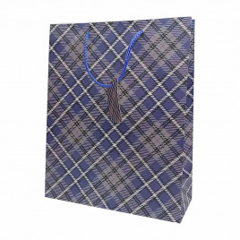 Пакет матовый бумажный МЭН+клетка размер 26*32*10см