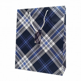 Пакет матовый бумажный МЭН+клетка размер 26*32*10см