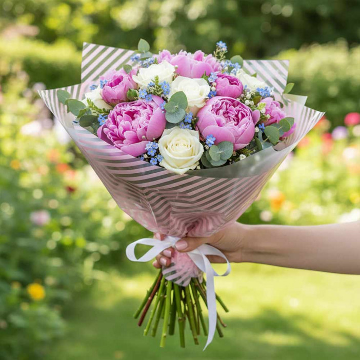 Пленка в рулоне с рисунком Диагональ нежно-розовая размер 70см 200гр