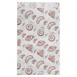 Пакет бумажный белый с печатью с плоским дном размер 25*14*6см уп 10шт